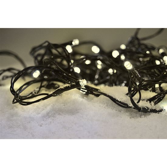 Solight LED vonkajšia vianočná reťaz, 200 LED, 20m, prívod 5m, 8 funkcií, časovač, IP44, teplá biela,  1V102-WW